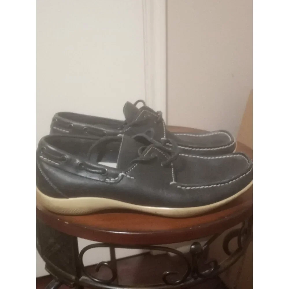 PRADA Blue Leather Loafers Driving Boat Loafers Shoes Men's Size US 7 Italy